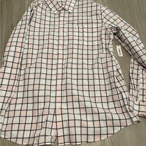Amazon Essentials Pink and Black Plaid Shirt
